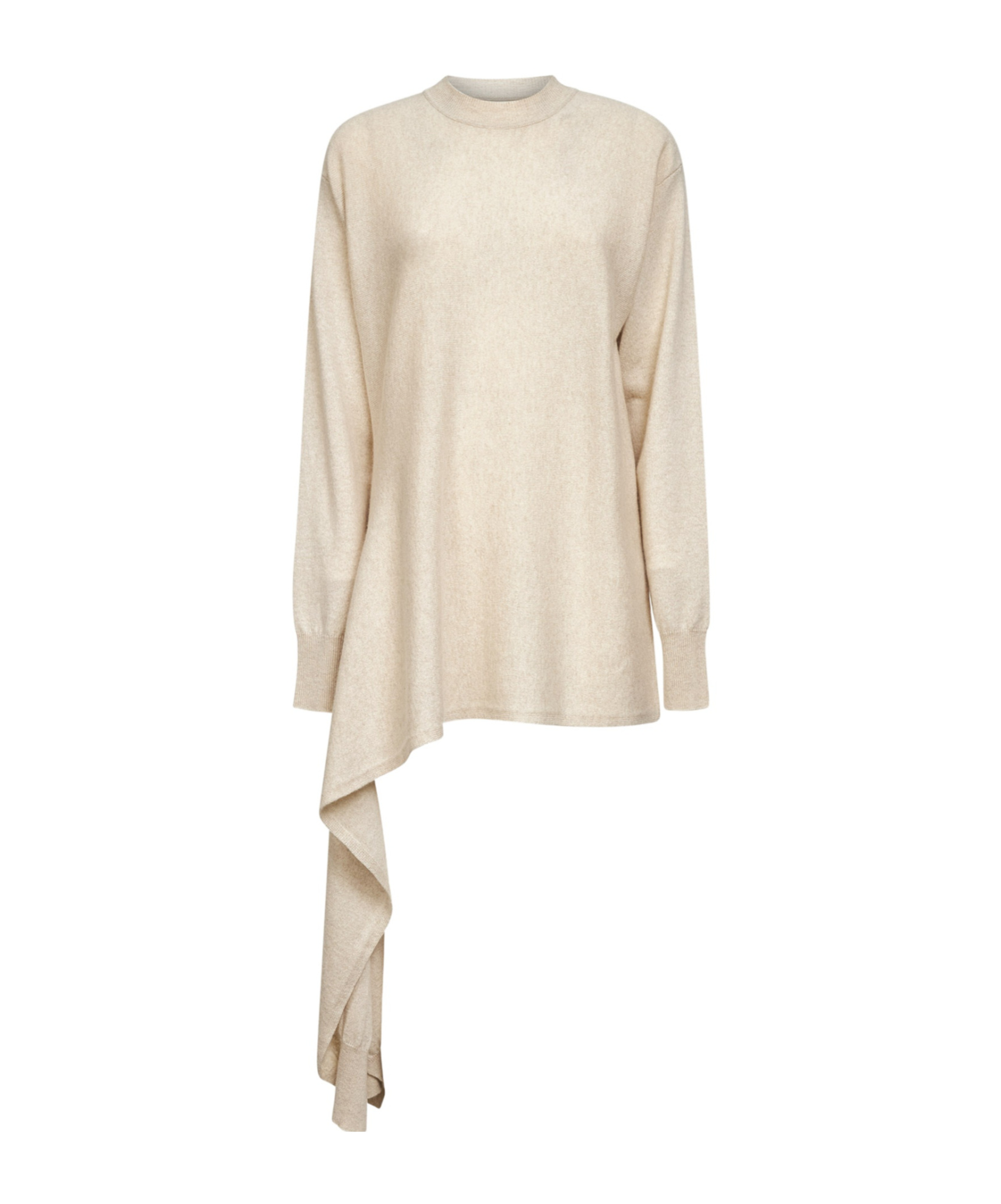 Uma Wang Asymmetric Hem Cashmere Sweater With Long Sleeves In Neutral