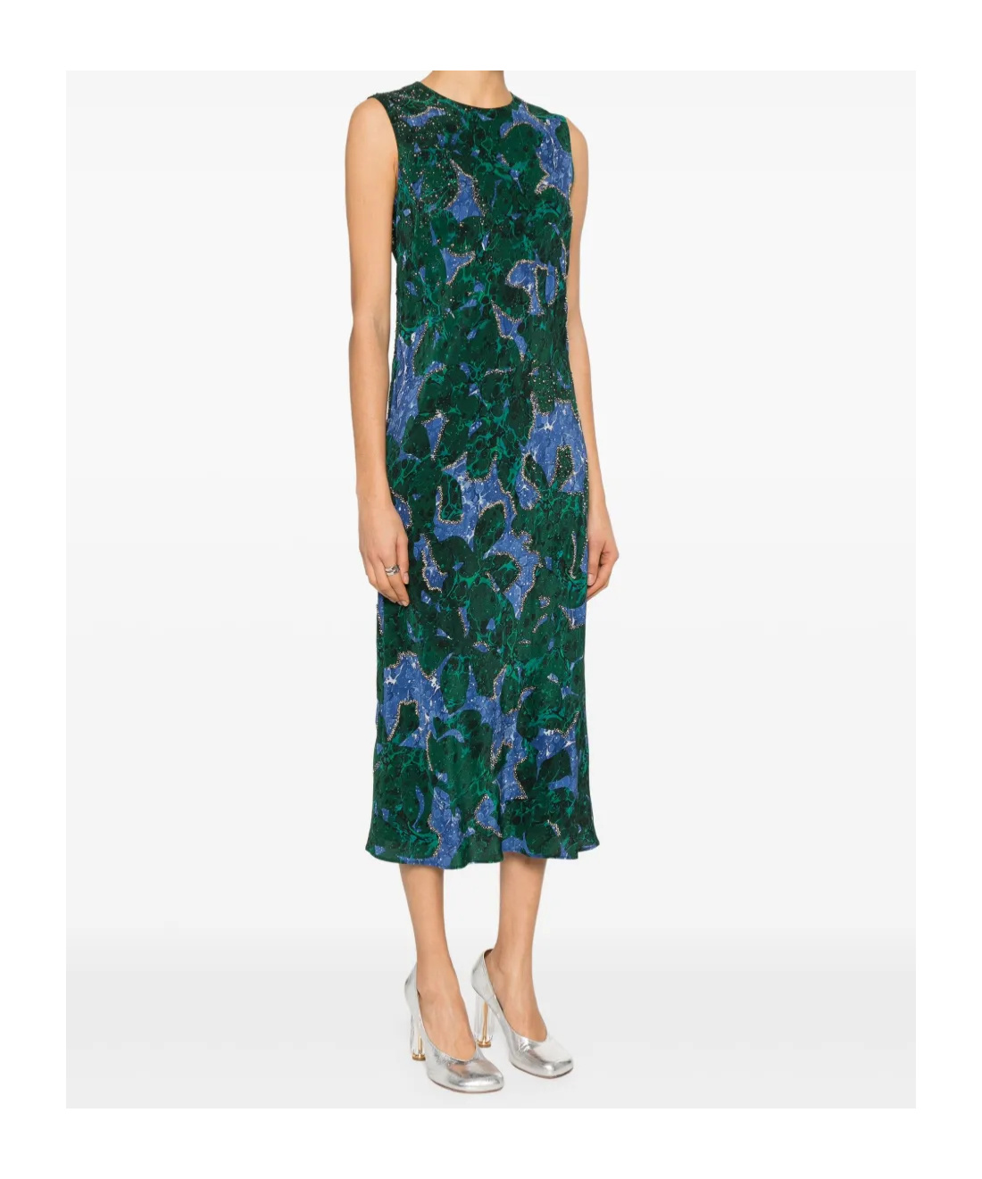 Shop Dries Van Noten Sleeveless Dress In Green