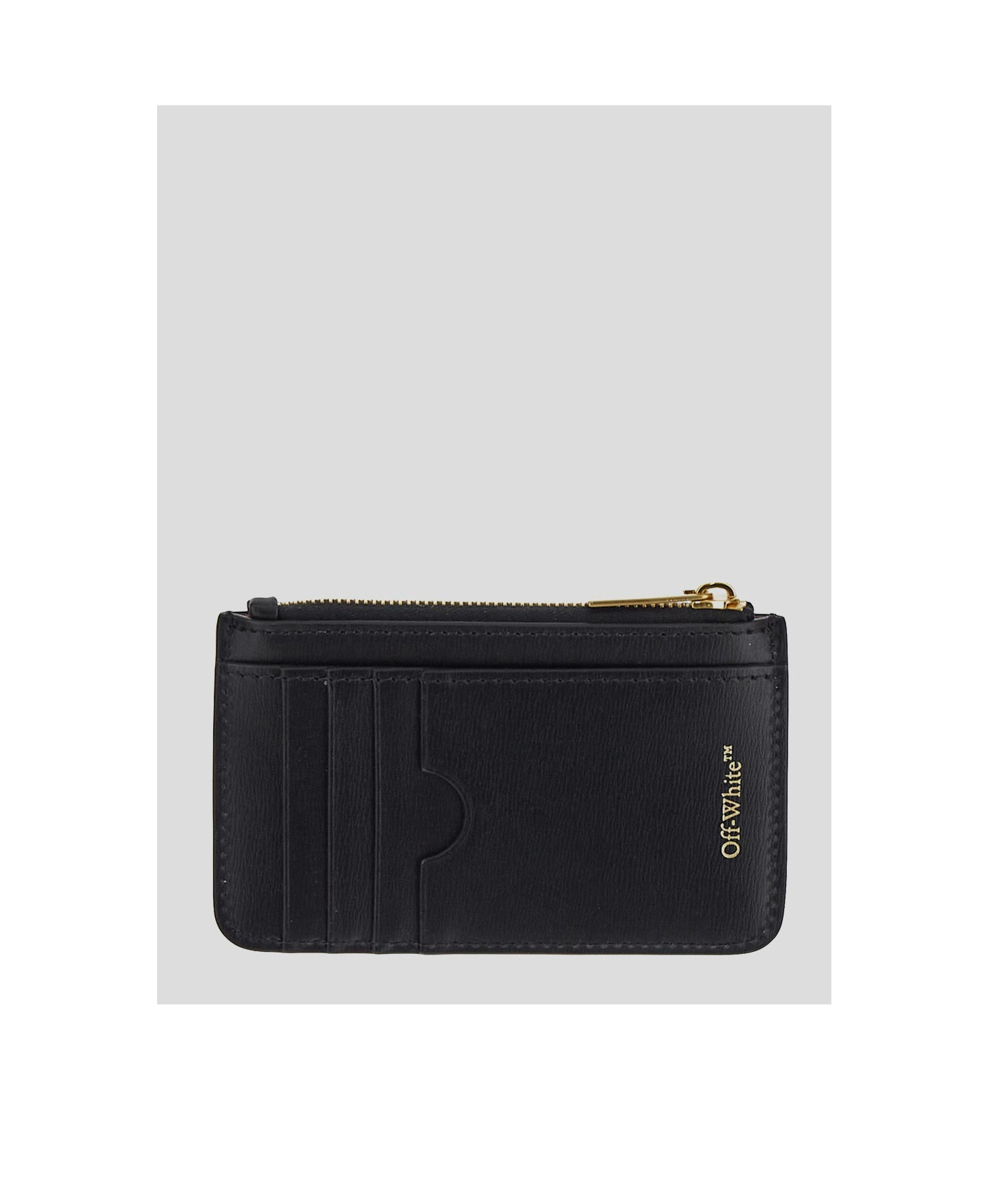 Off-white Jitney Arrows-plaque Leather Wallet In Black