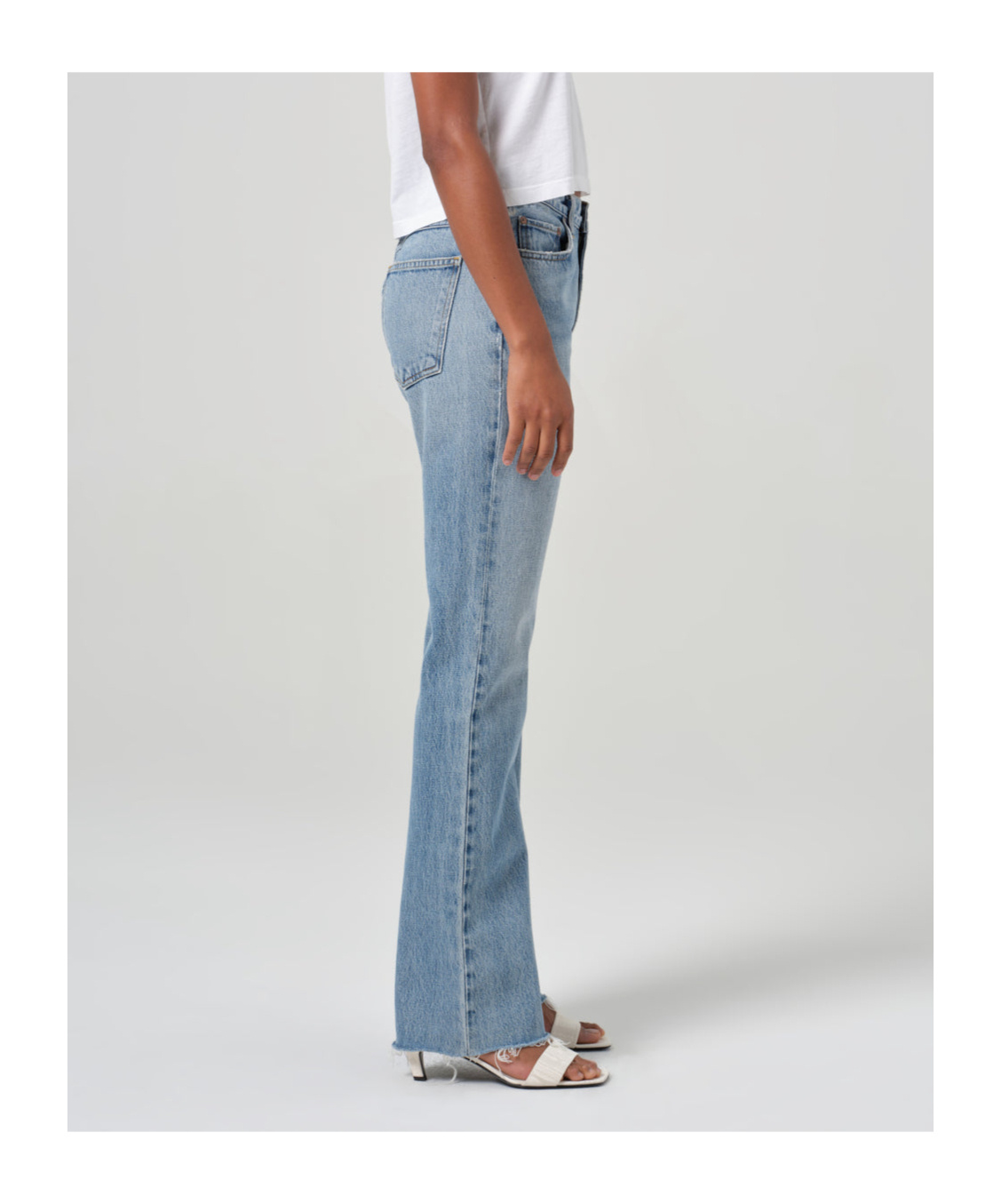 Agolde Blue Jeans With Wide Leg And Logo Patch On The Rear In Blue