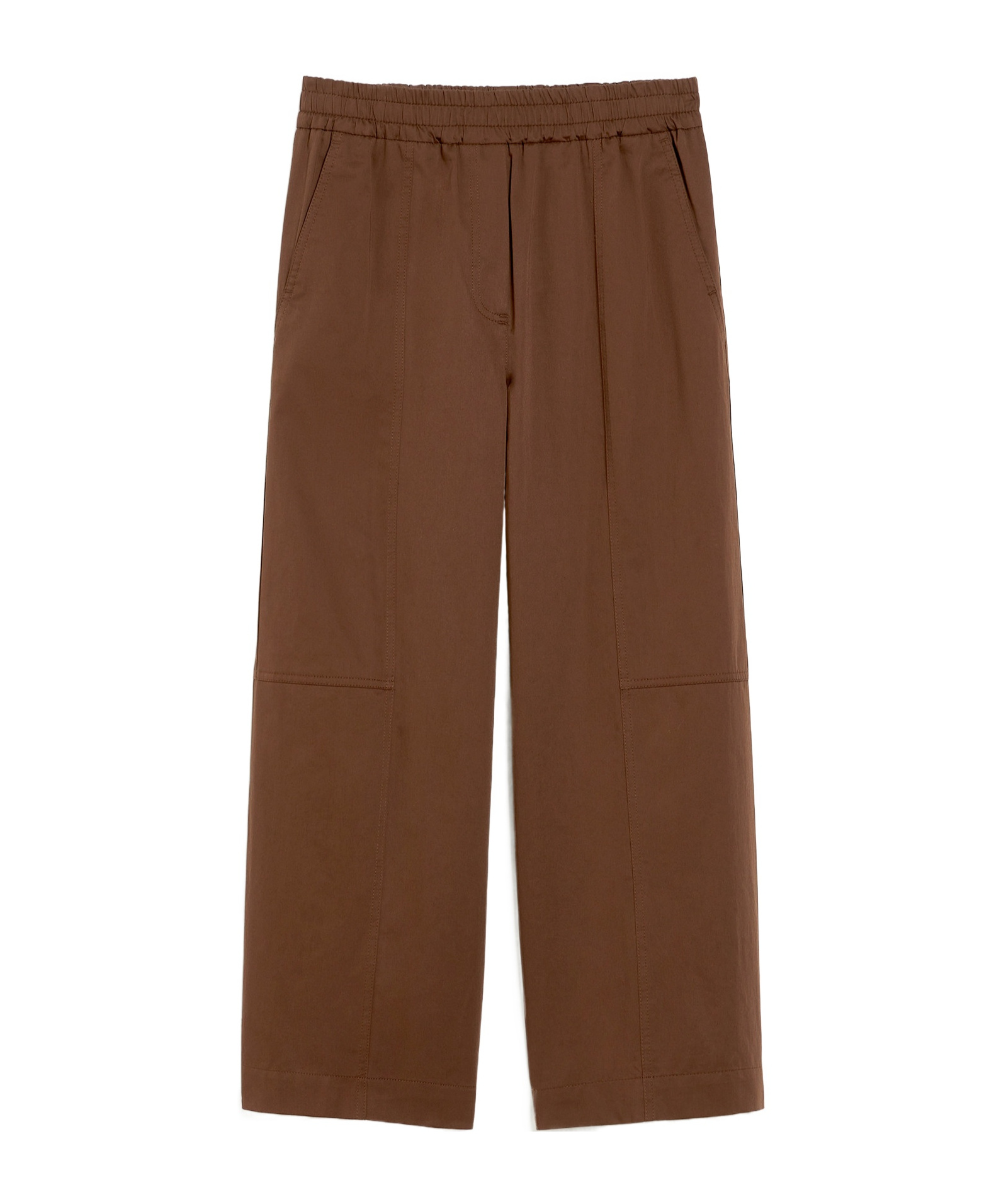 Weekend Max Mara Cotton Wide-leg Trousers In Brown