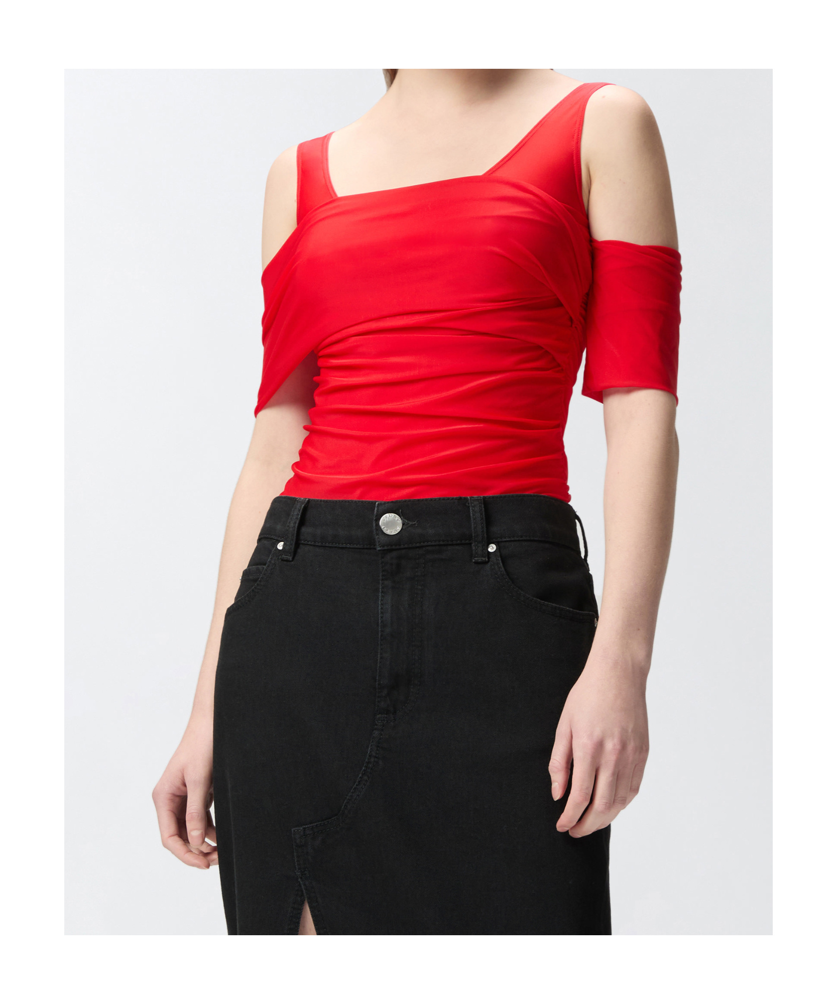 Pinko Gathered Body In Red