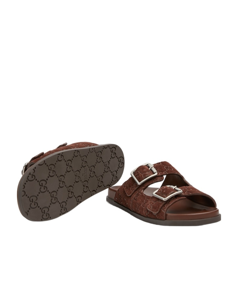 Gucci Flat Sandals In Brown