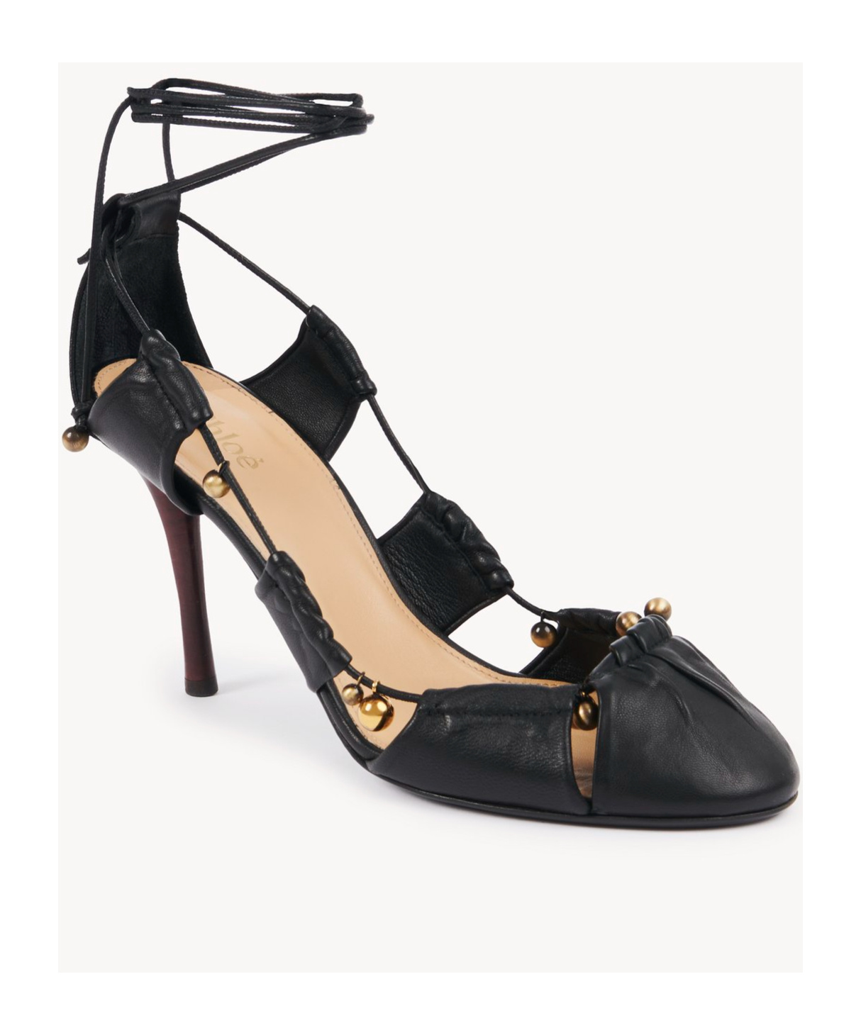 Chloé Luna 90 Deconstructed Leather Pumps In Black
