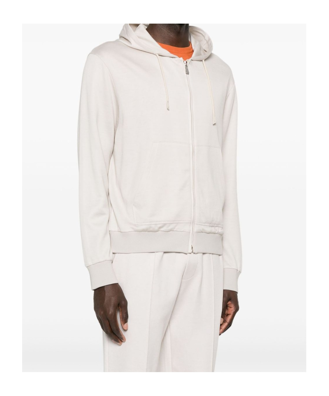 Eleventy Long-sleeved Hooded Sweatshirt In Gold