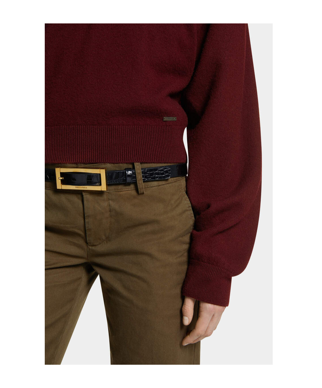 Dsquared2 Cropped Sweater Sweaters And Cardigans Bordeaux In Transparent
