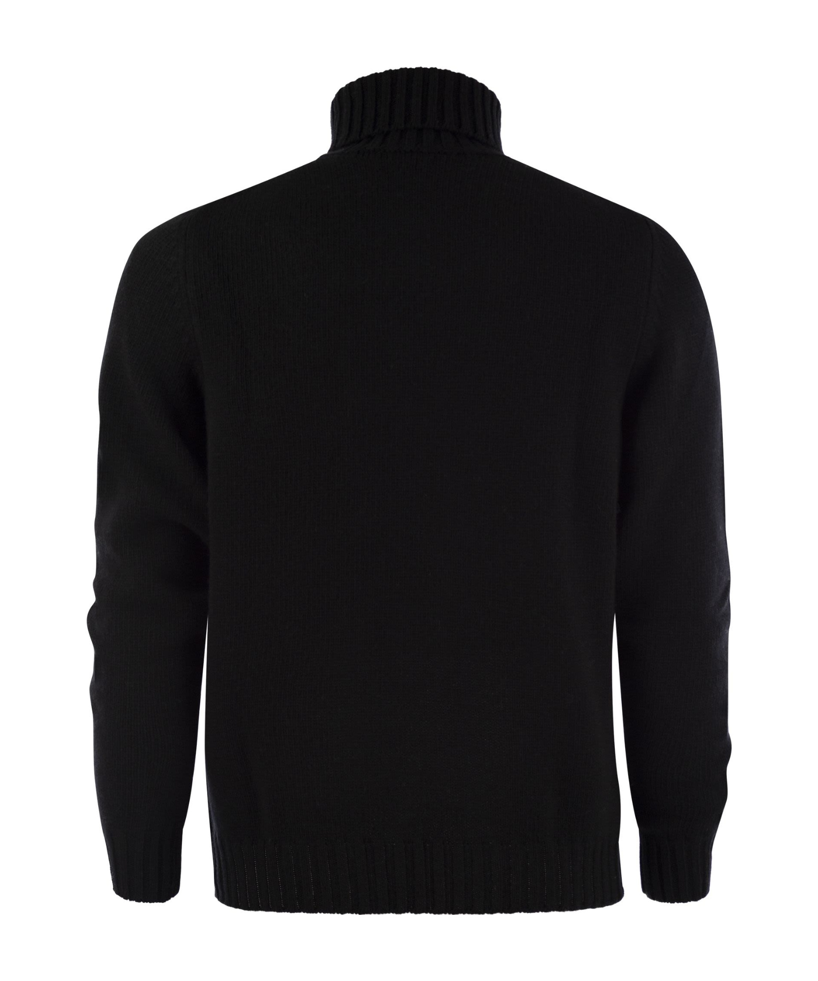 Fedeli Wool And Cashmere Turtleneck Jumper In Black