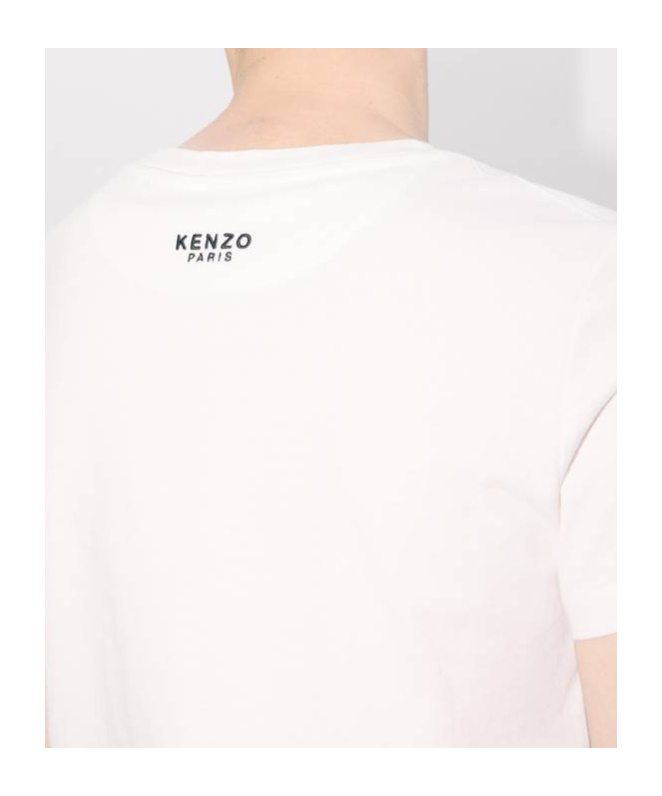 Kenzo 'lucky Tiger Crest' Embroidered Classic T-shirt In White