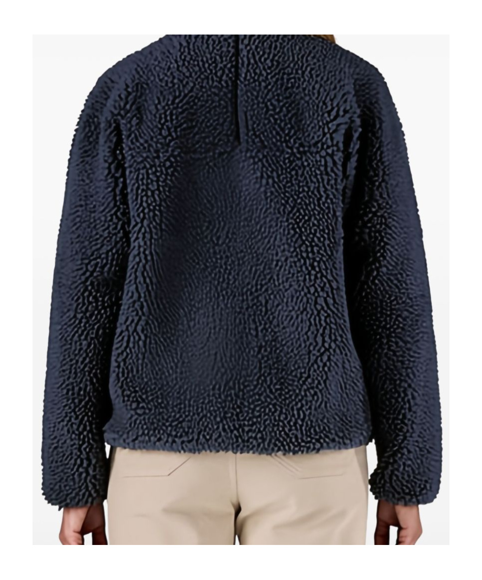 Patagonia Casual Fleece Texture Jacket With High Collar In Blue