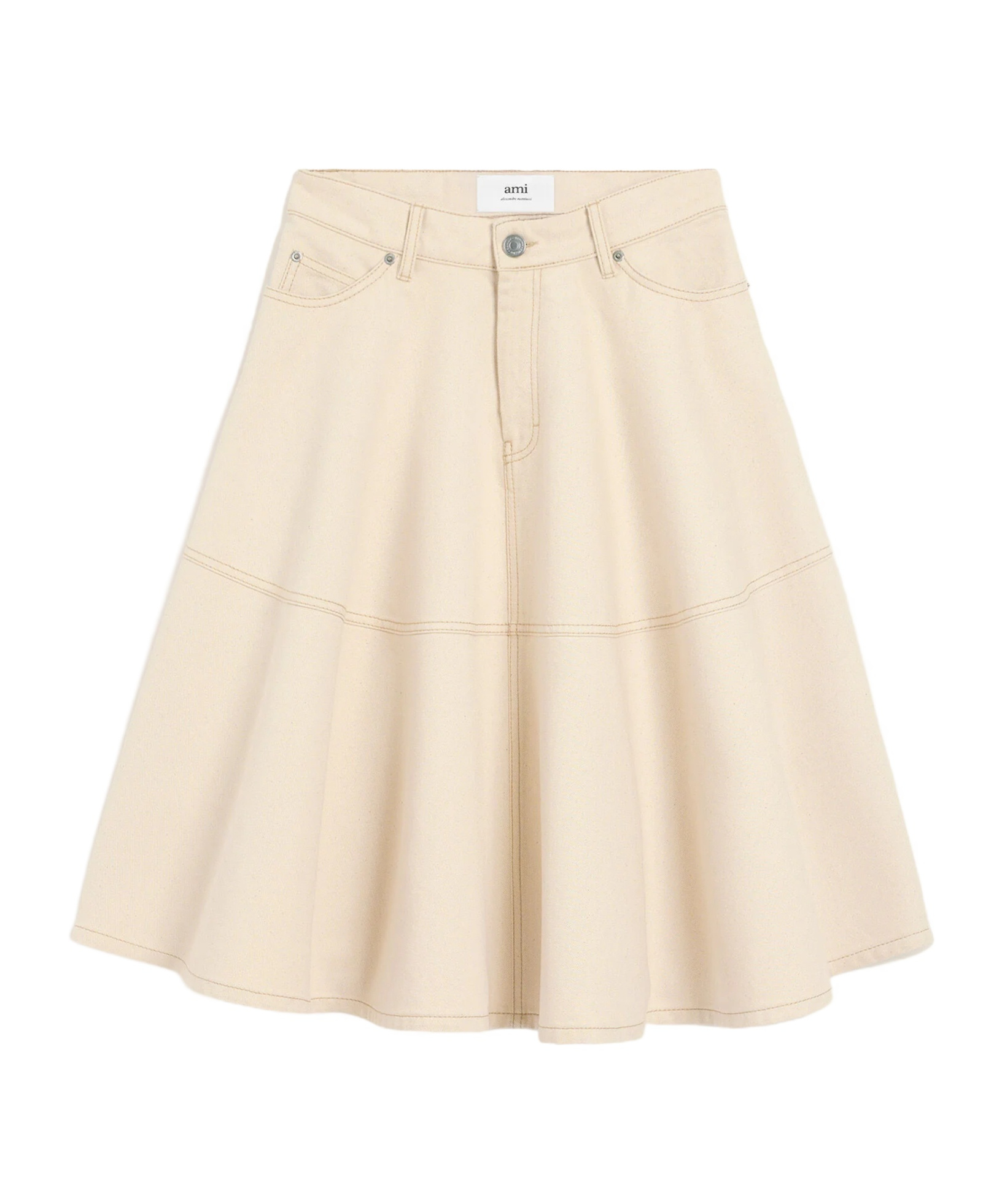 Ami Alexandre Mattiussi Low-waist Skirt In Neutral