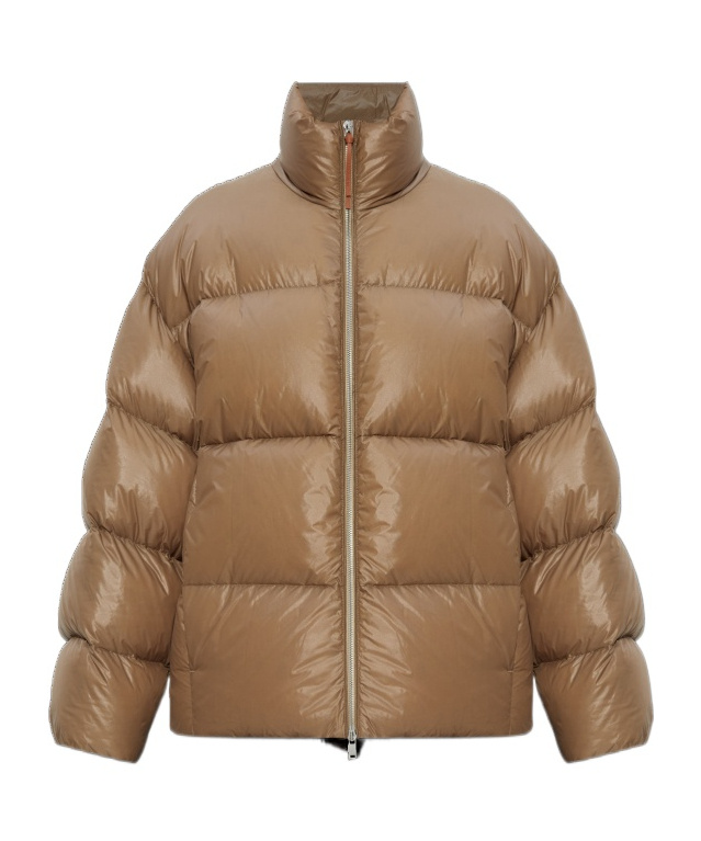 Jil Sander Turtleneck Down Jacket In Brown