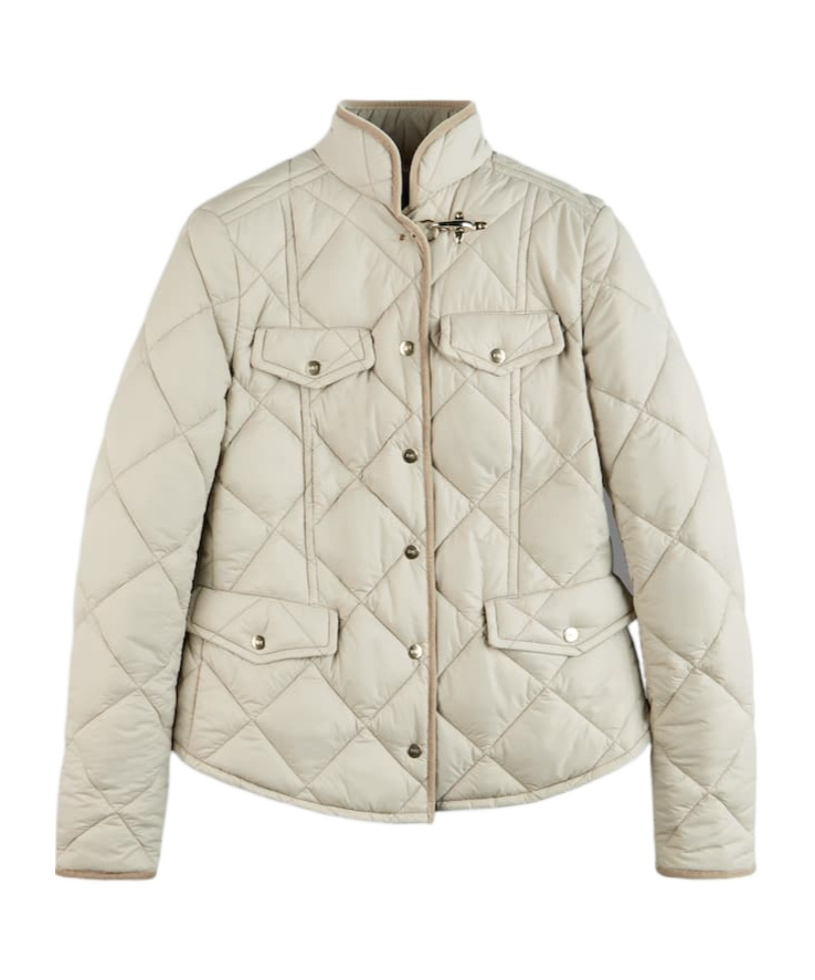 Fay Long-sleeved Quilted Cotton Clothes In Nude