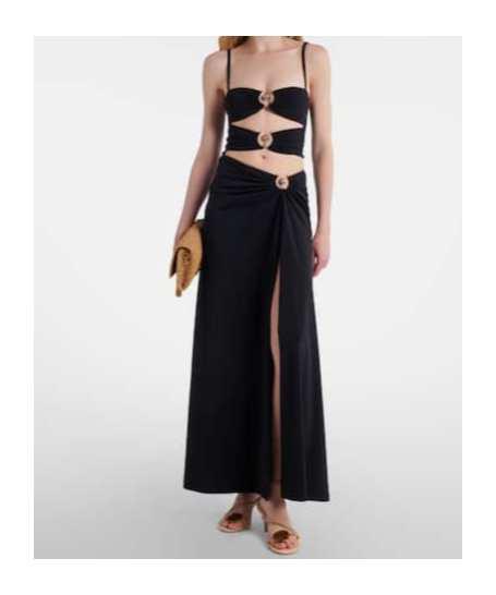 Christopher Esber Orbit Jersey Maxi Dress In Black