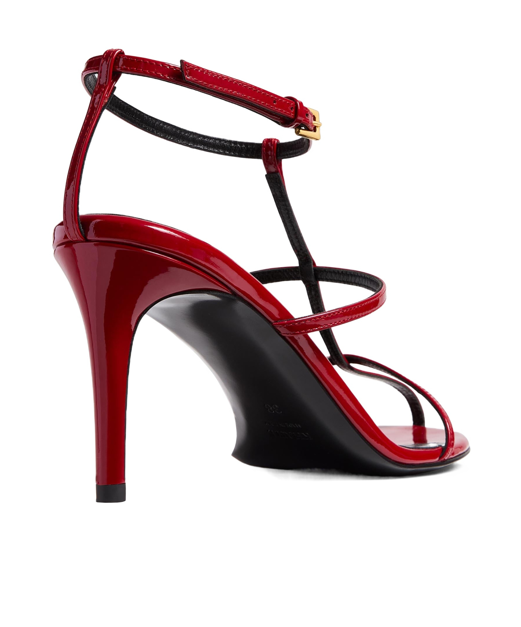 Khaite Leather T-strap Sandals In Red