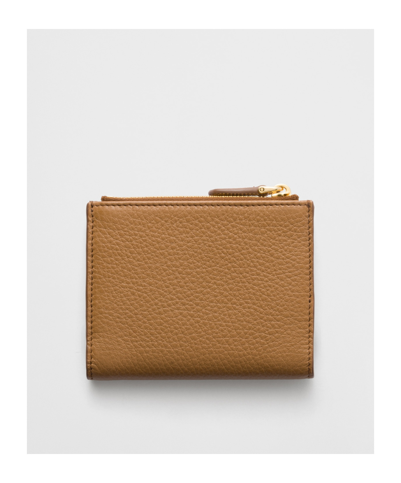 Prada Small Leather Wallet In Caramel