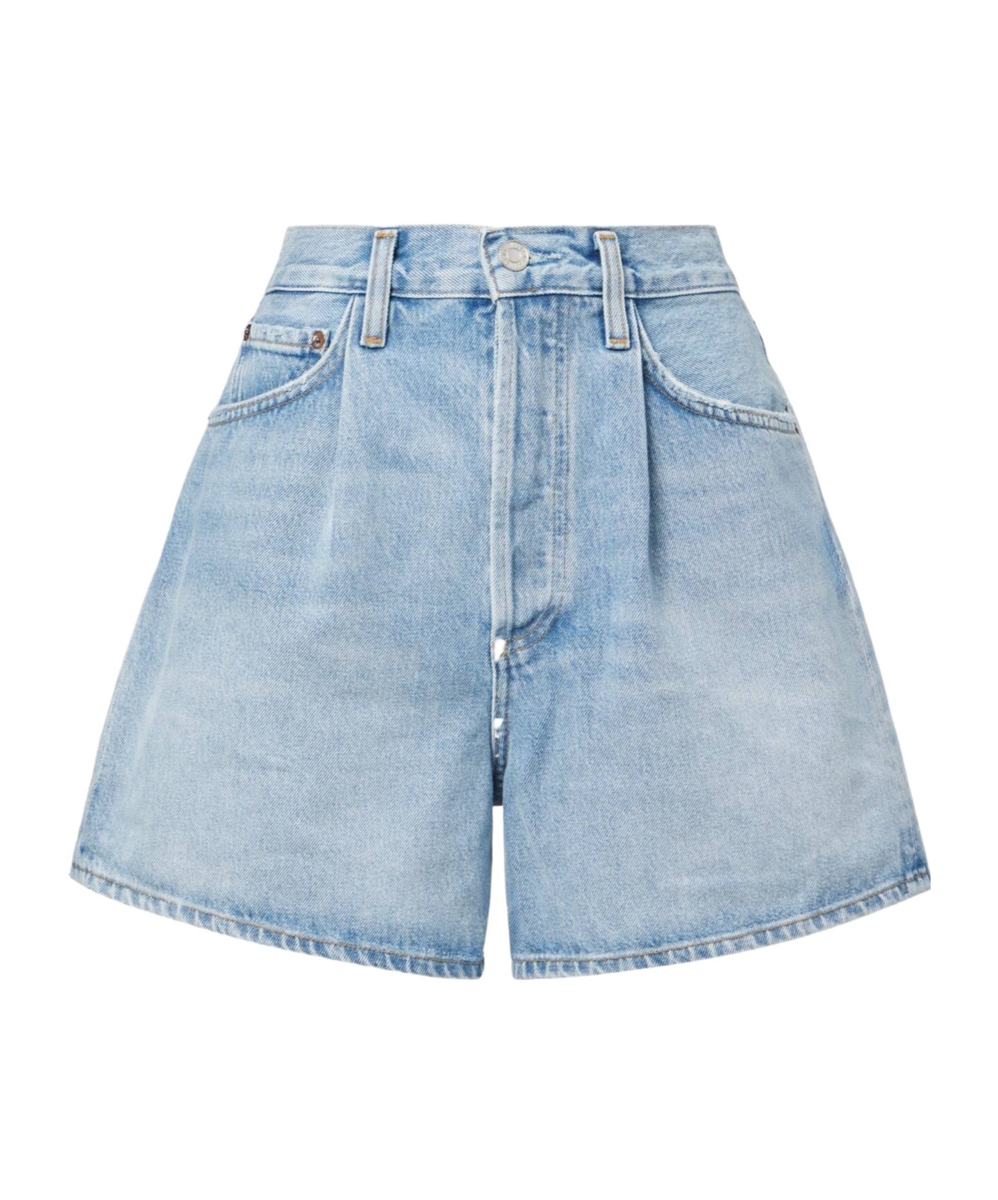 Agolde Rhoda High-waisted Denim Shorts In Blue