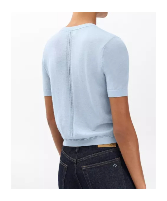 Rag & Bone Short Sleeve Knitted T-shirt In Blue