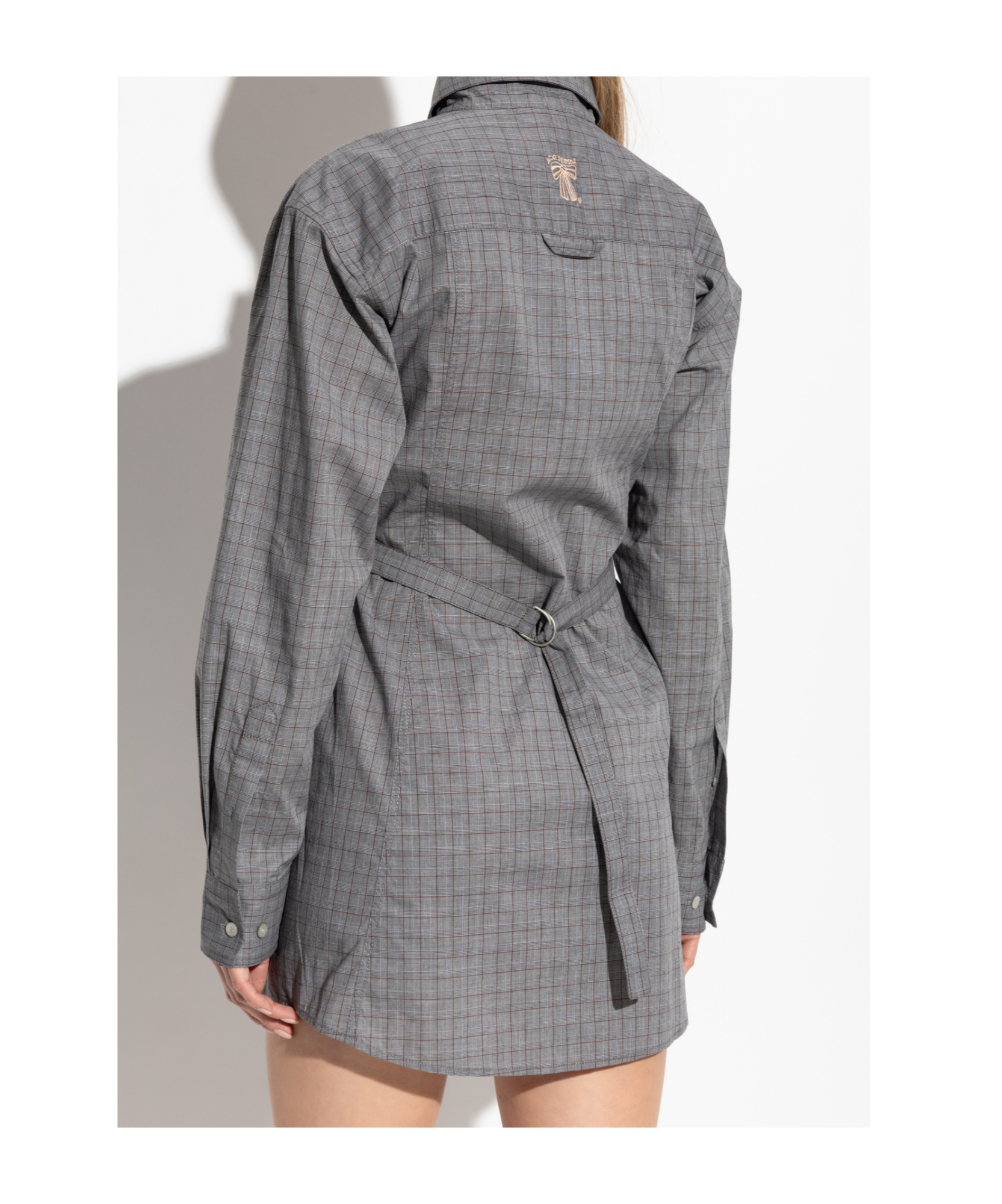 Acne Studios Checked Dress In Gray