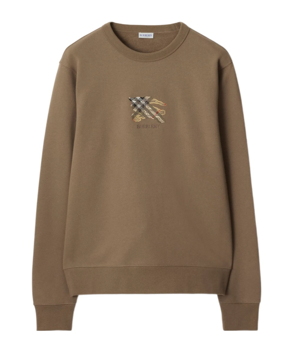 Burberry Ekd Check Cotton Sweatshirt In Brown