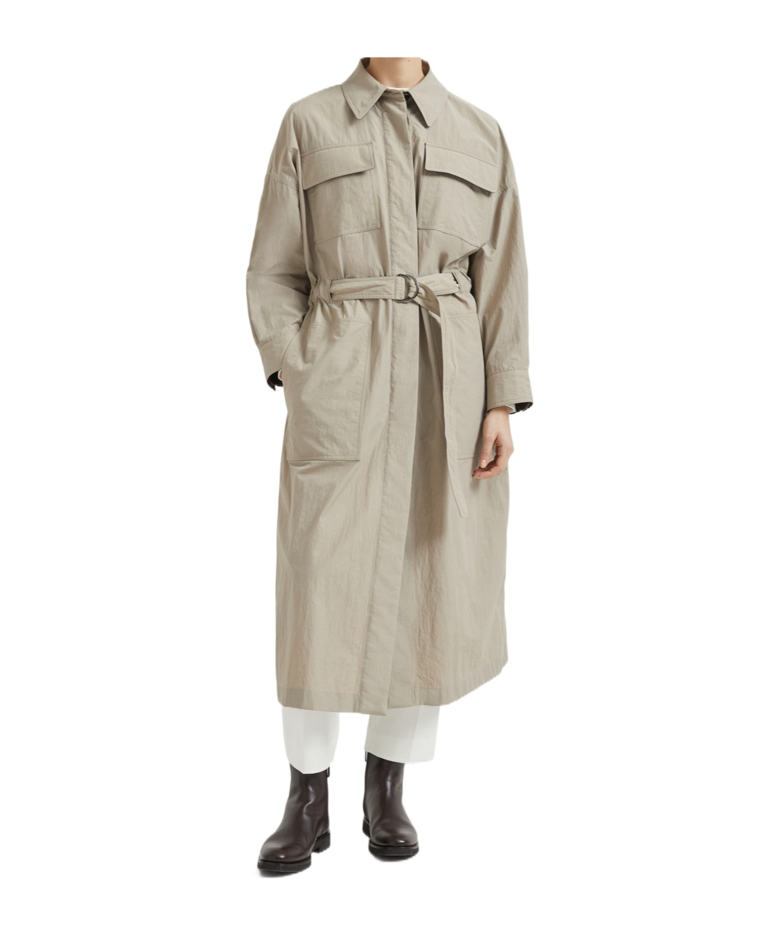 Brunello Cucinelli Long Sleeve Windbreaker In Gray