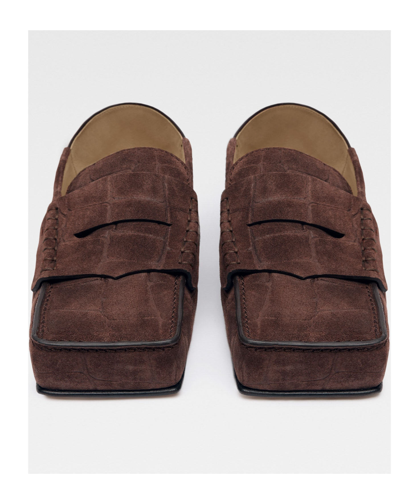 Jacquemus Square Head Loafer Shoes In Black