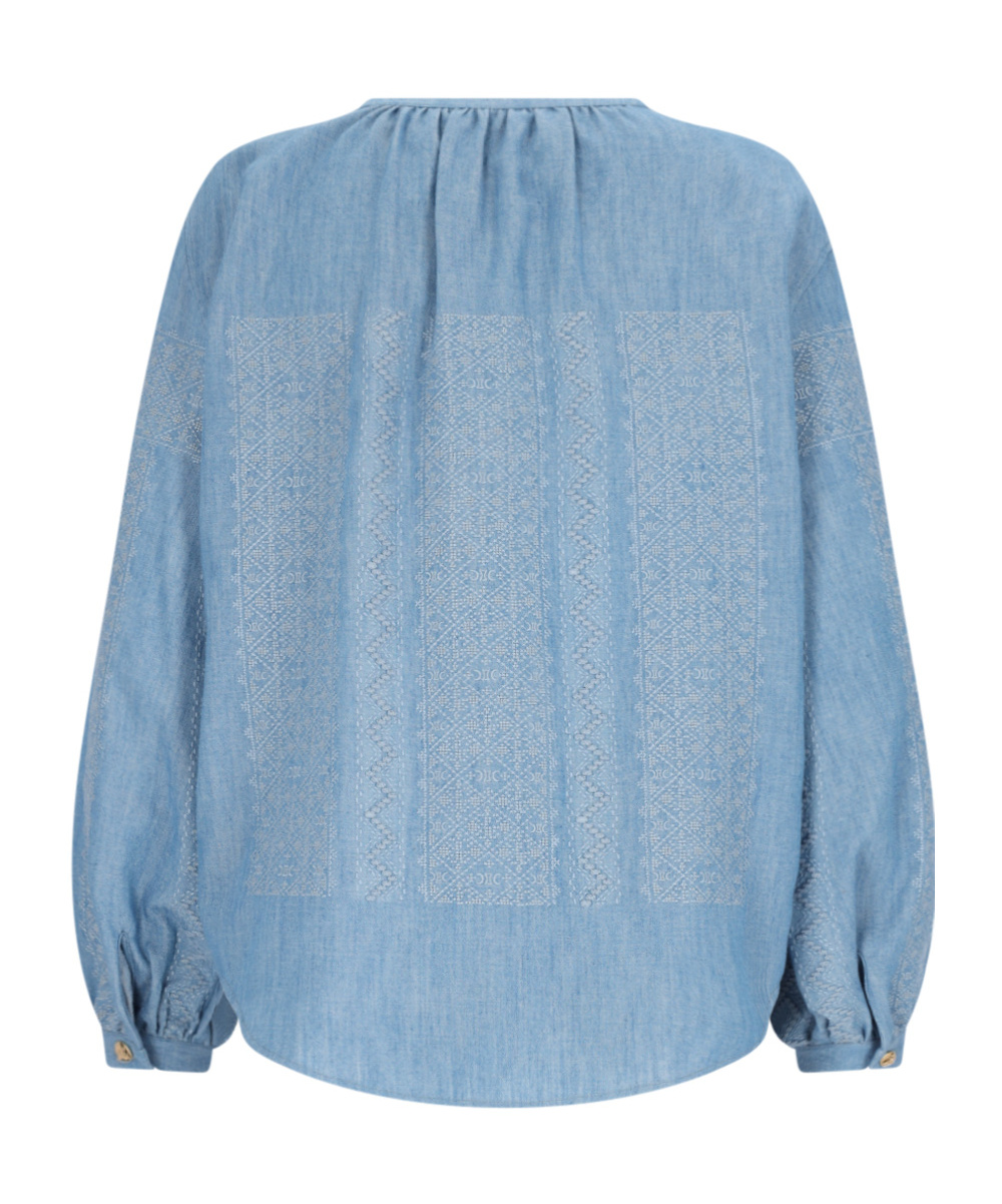 Celine Long-sleeved Shirt In Blue