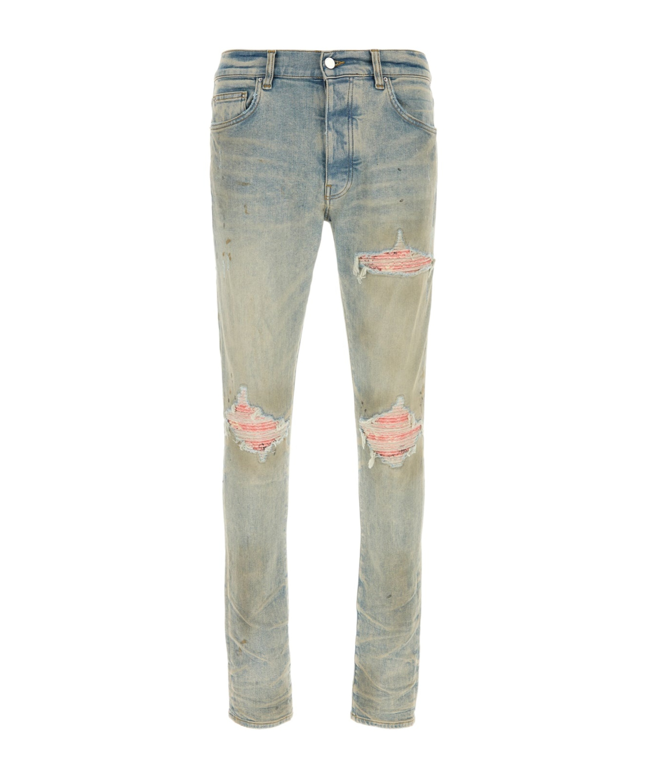 Amiri Mx1 Skinny-fit Panelled Distressed Jeans