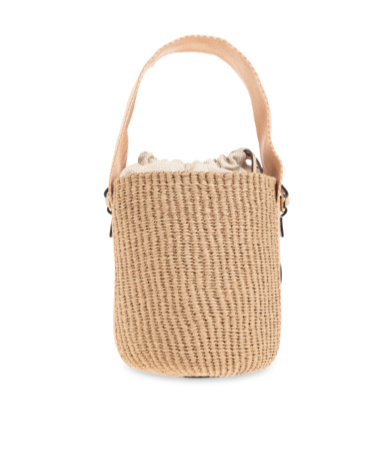 Chloé Pink Mini Horse Medal Basket Bag In Nude