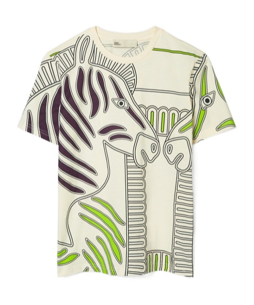 Tory Burch Printed Cotton T-shirt In White