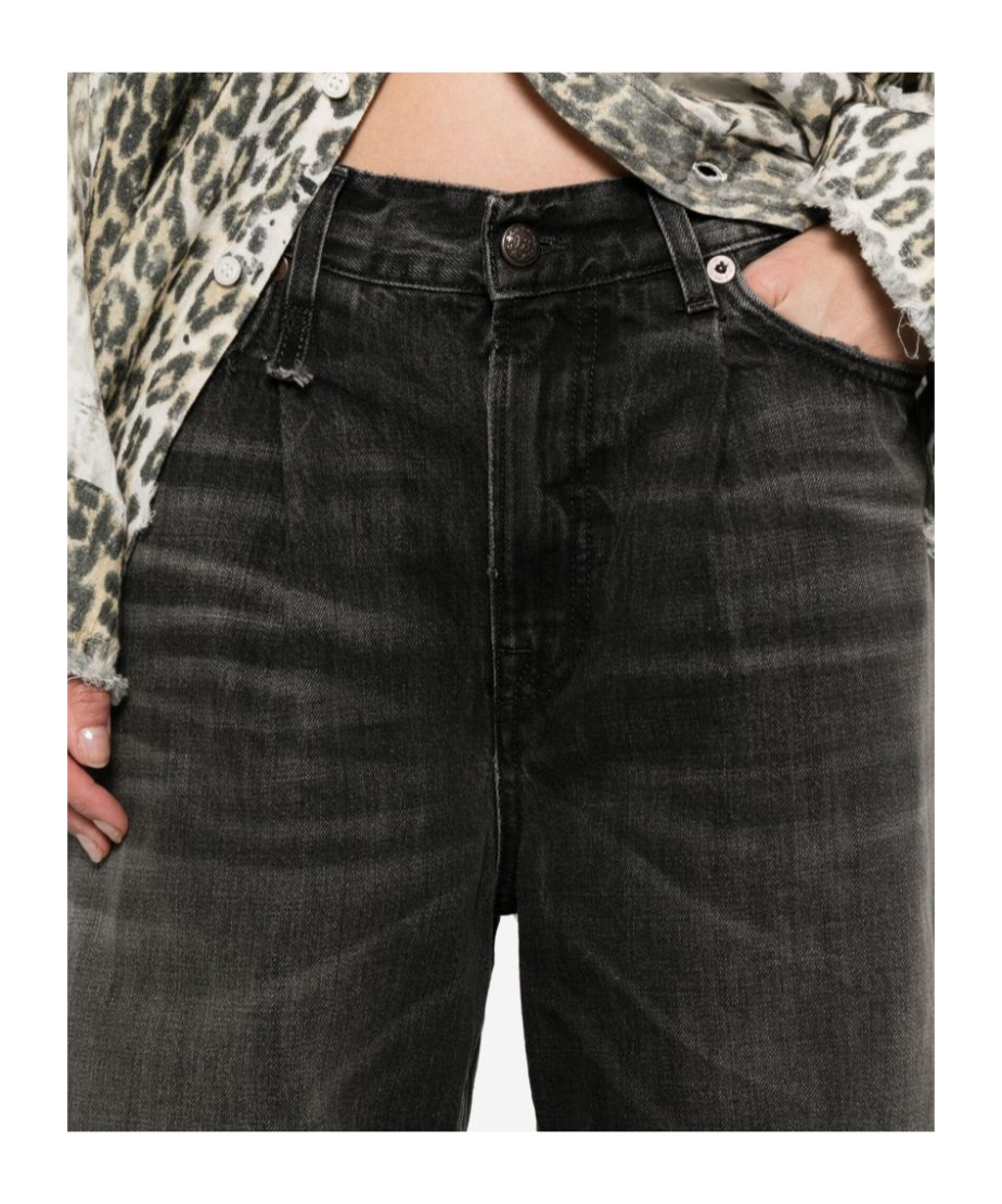 R13 Cropped Wide-leg Jeans In Black