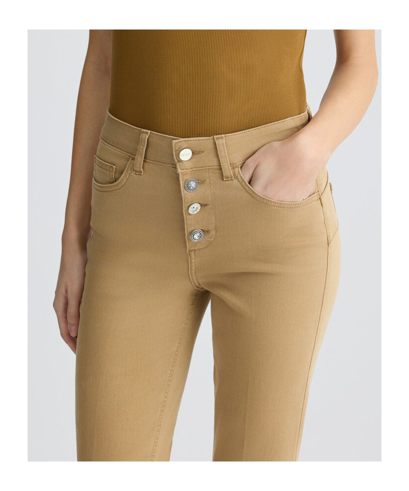 Liu •jo High-rise Denim Pants In Nude