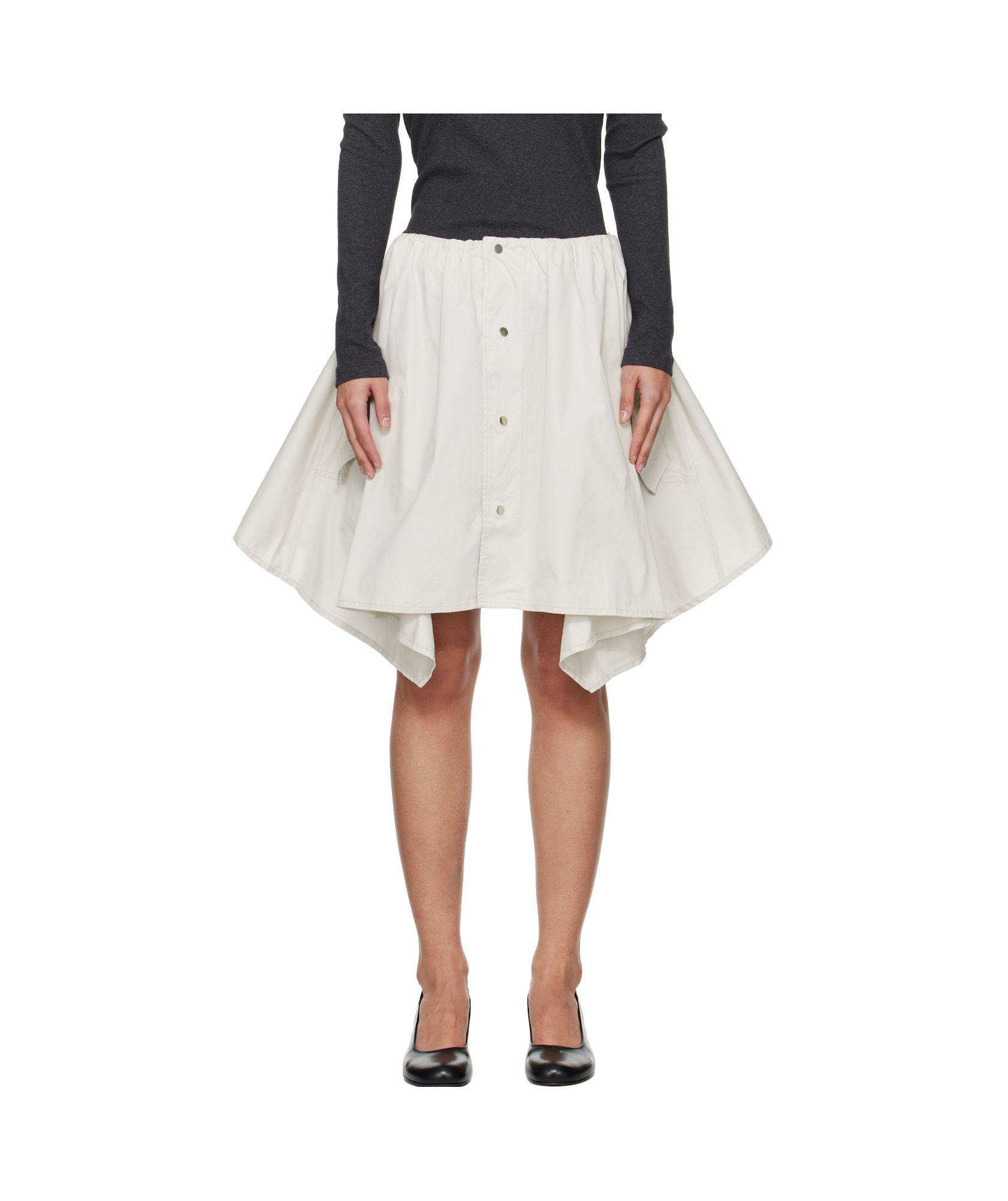 Our Legacy Gray Mainsail Mini Skirt In White