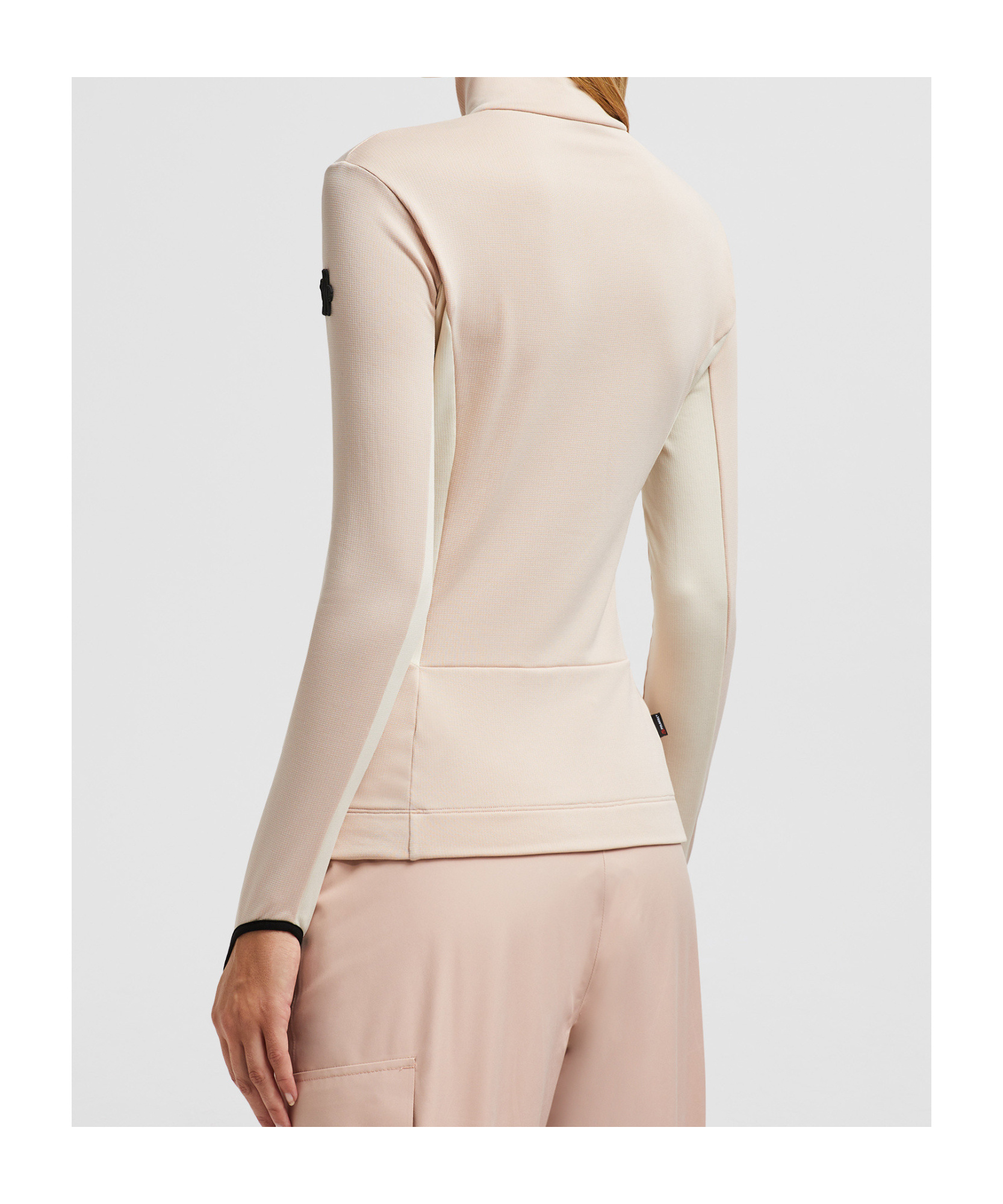 Moncler Grenoble Colorblock Long Sleeve Quarter Zip Ski Top In Pink