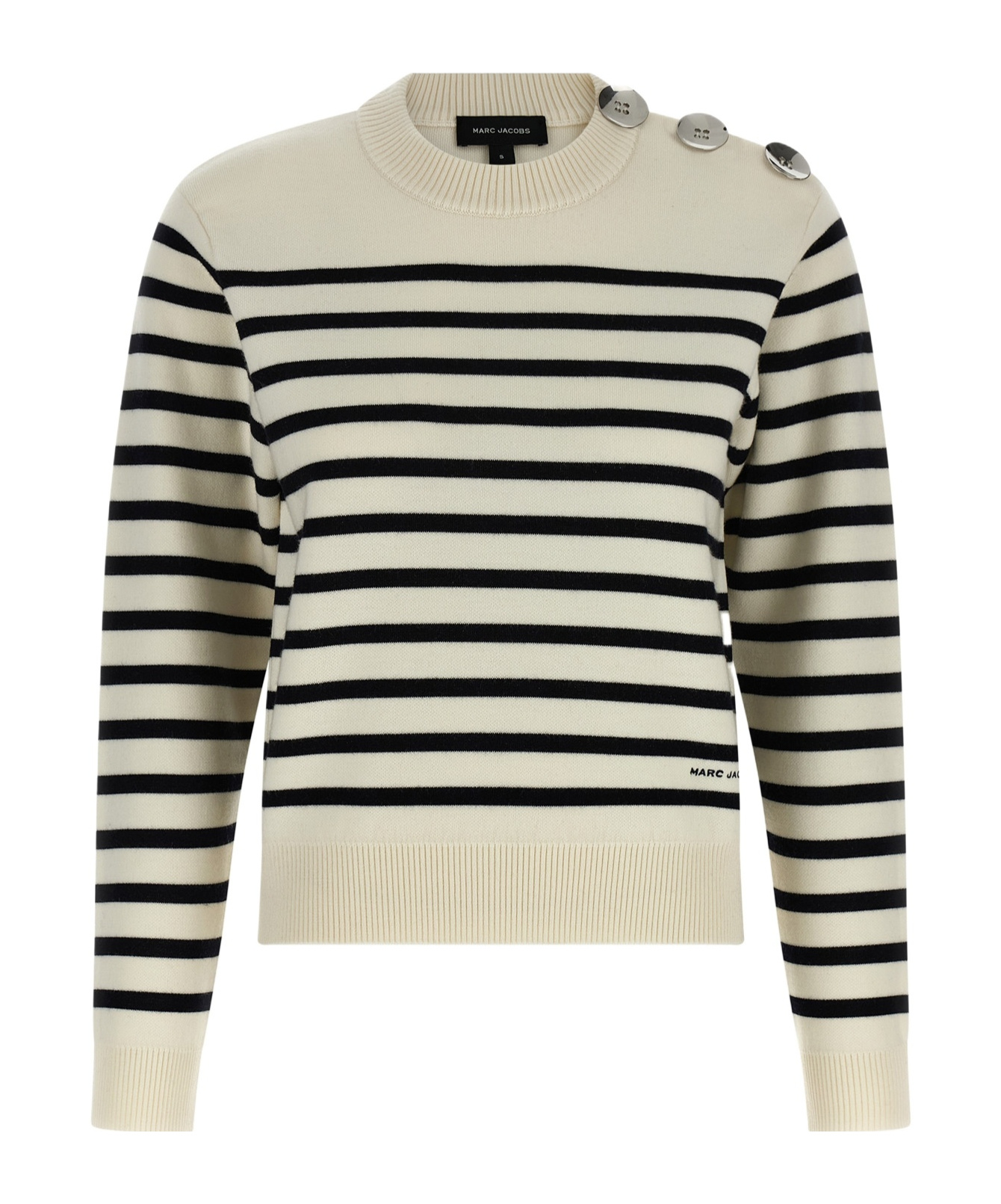 Marc Jacobs Breton Stripe Sweater In Neutral