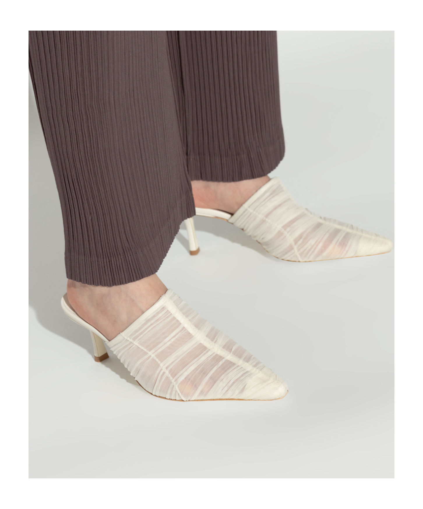 Jimmy Choo Pointed Toe High Heel Sandals In White