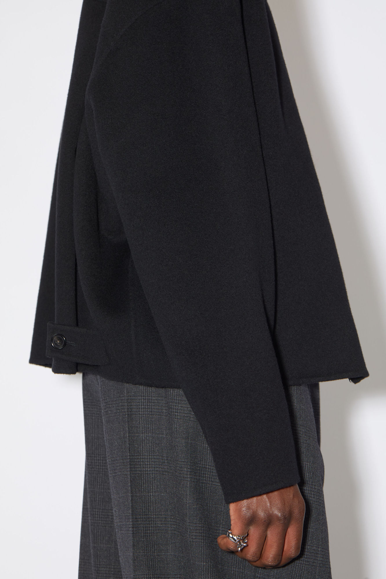 Acne Studios Zip-up Wool Shirt Jacket In Black