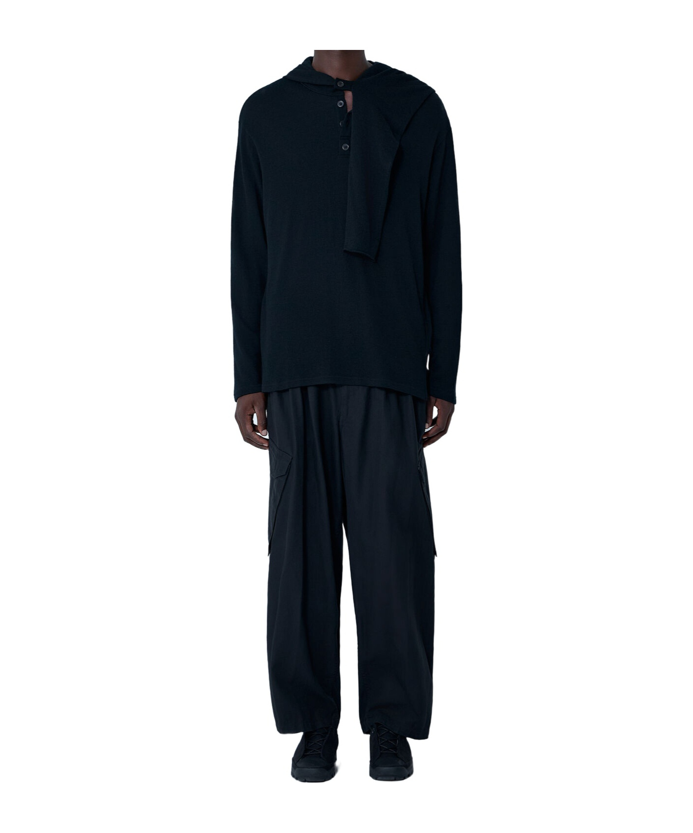 Yohji Yamamoto Hooded Sweater In Black