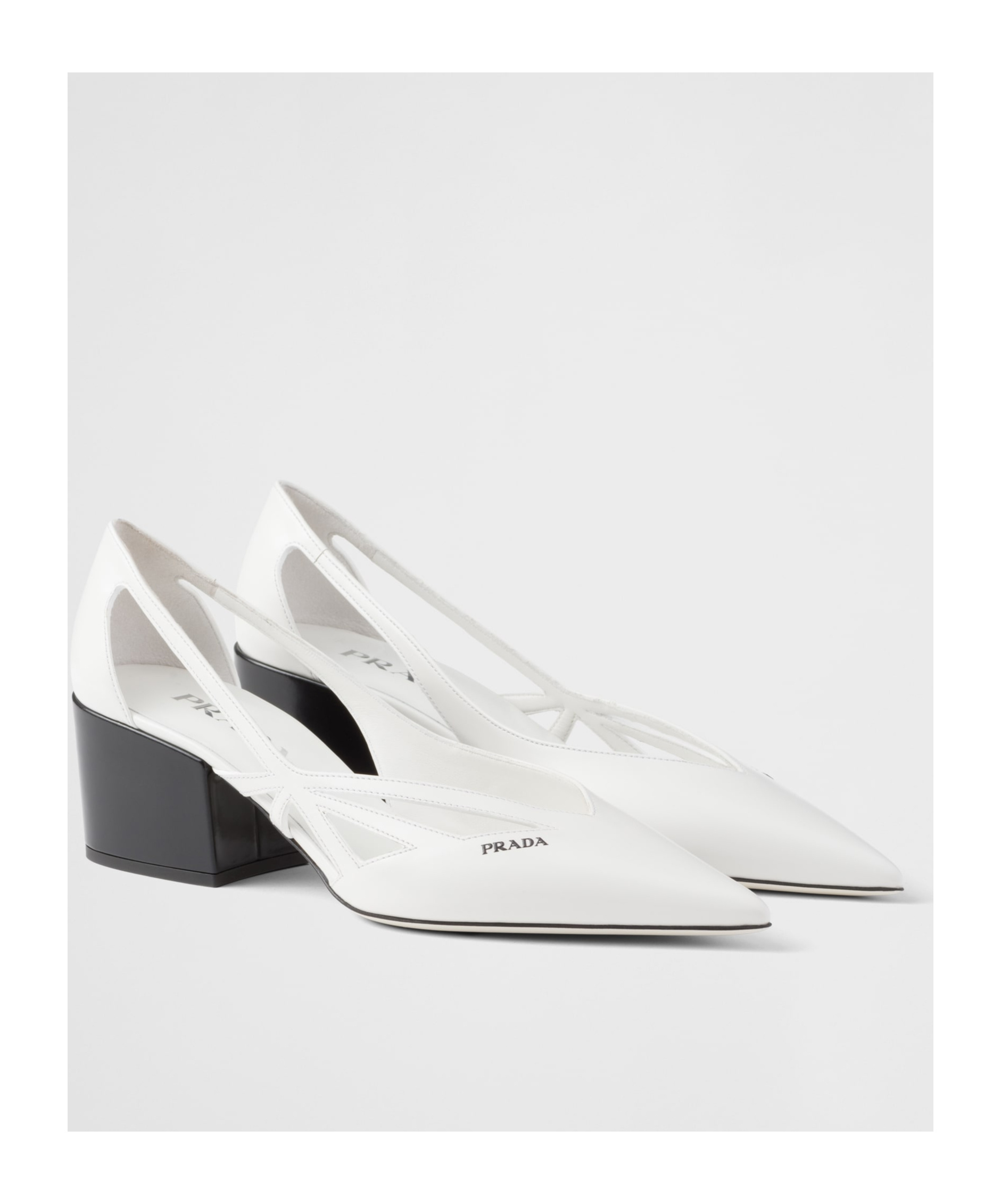 Prada 55 Leather Pumps Women In White