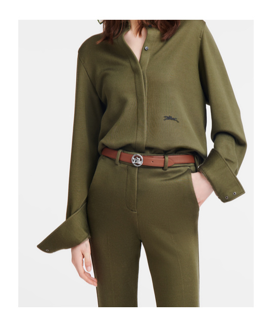 Longchamp La Médaille Belt In Brown