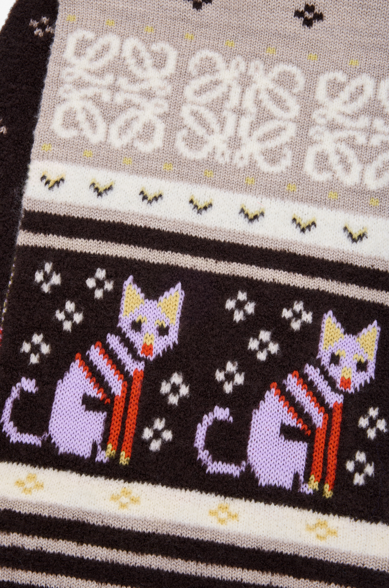 Loewe Intarsia-knit Wool-blend Scarf In Multi