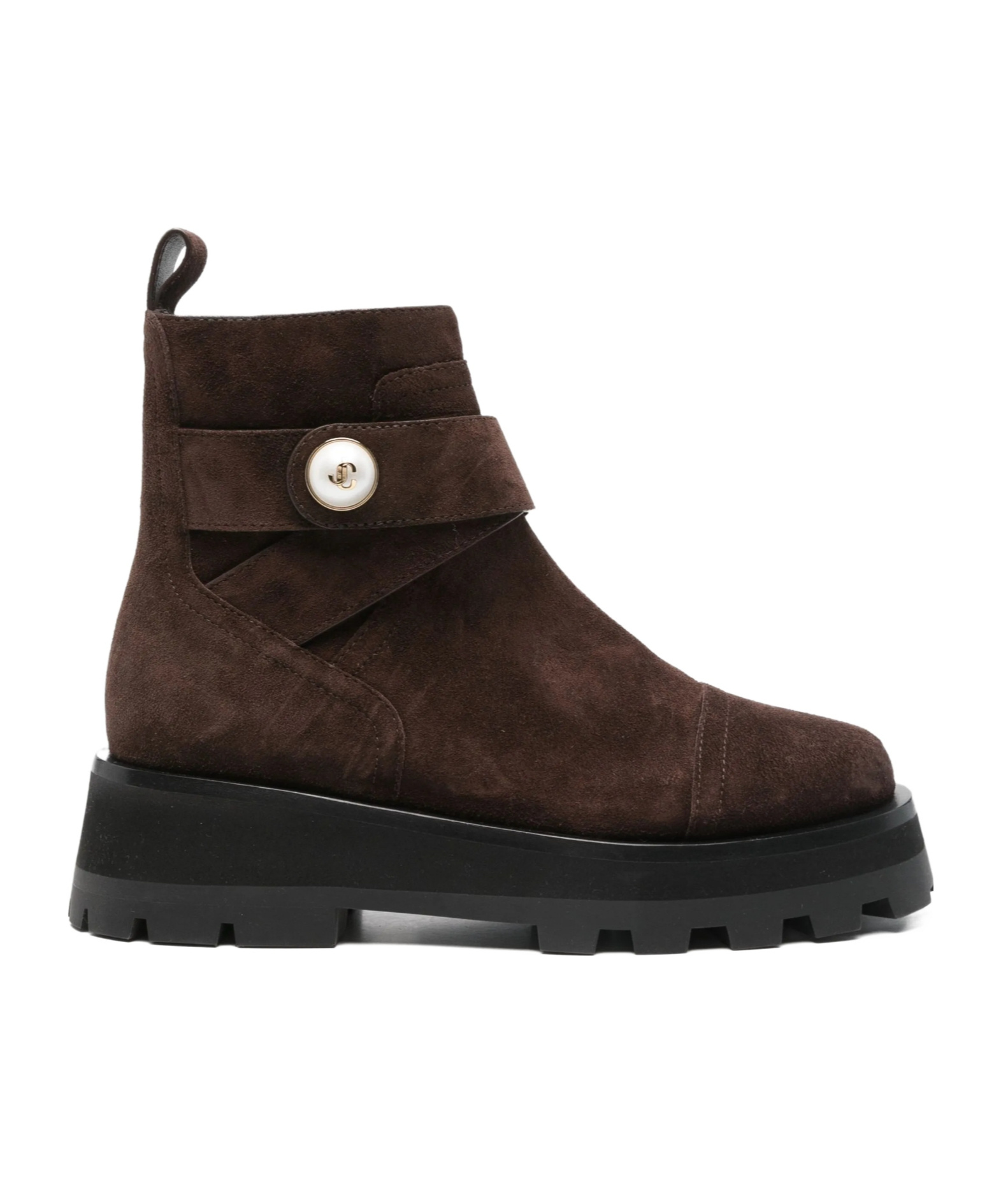 Jimmy Choo 45mm Meena Flat Suede Ankle Boots In Brown