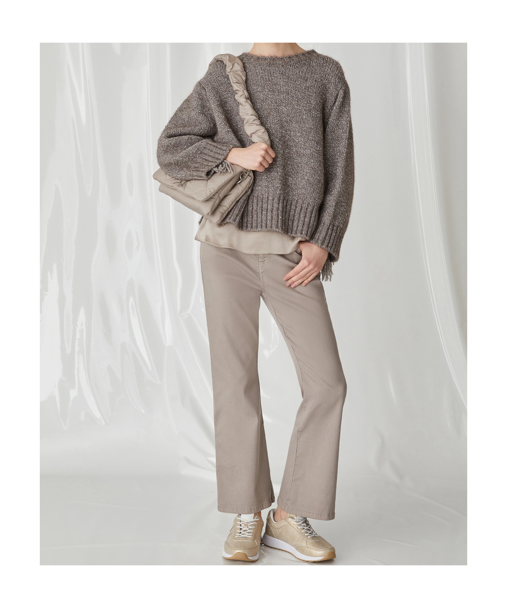 Marella Grey Crewneck Sweater In Black