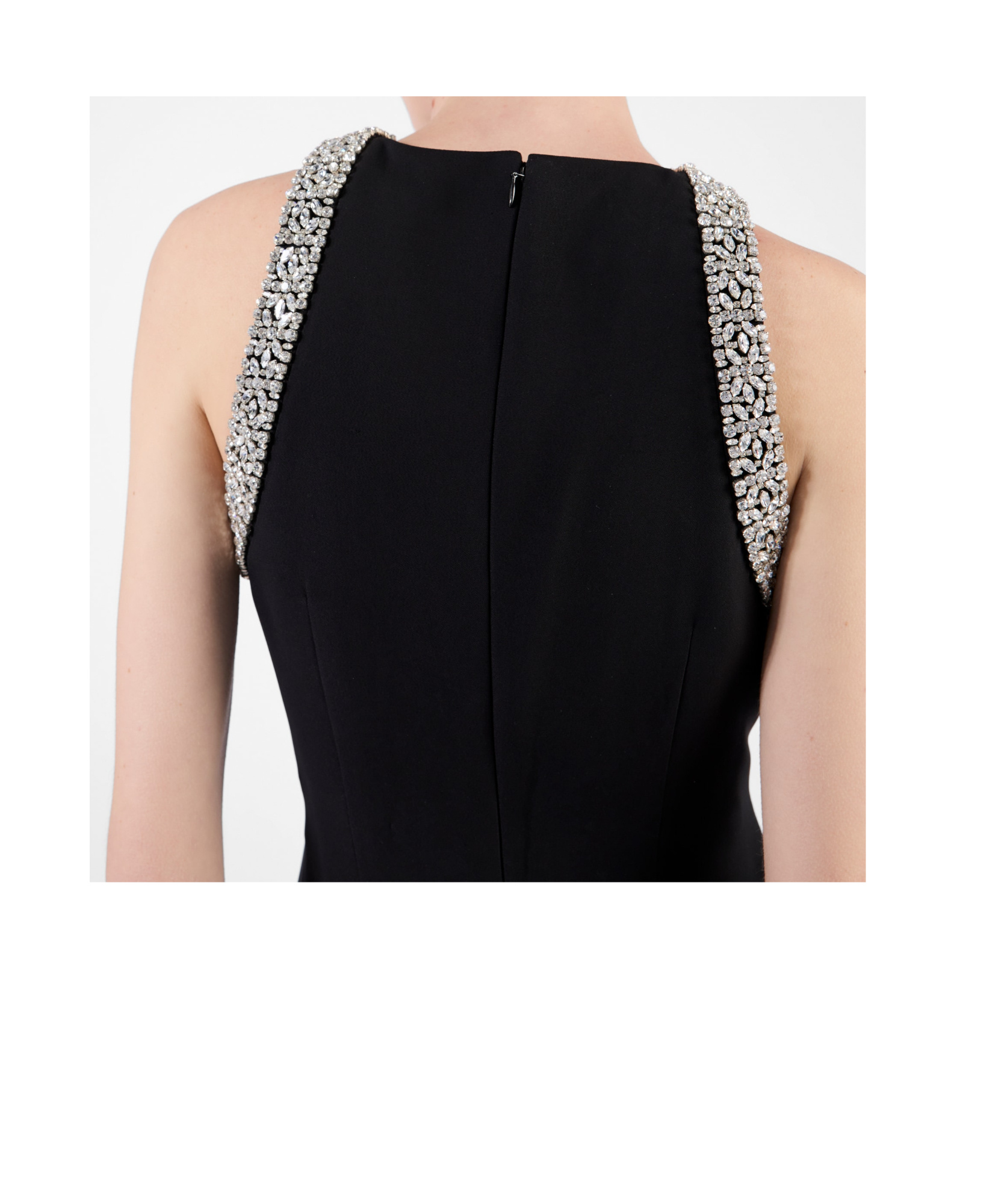 Prada Langes Kleid Aus Besticktem Cady In Black