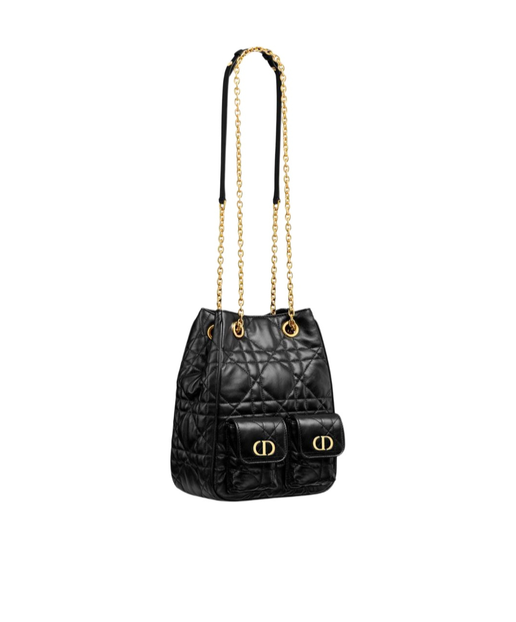 Dior Medium  Caro Multicarry Backpack With Chain In Black