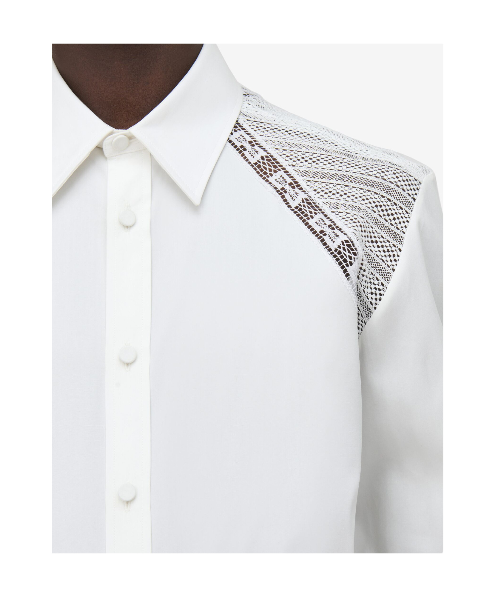 Alexander Mcqueen White Lace Harness Shirt In White