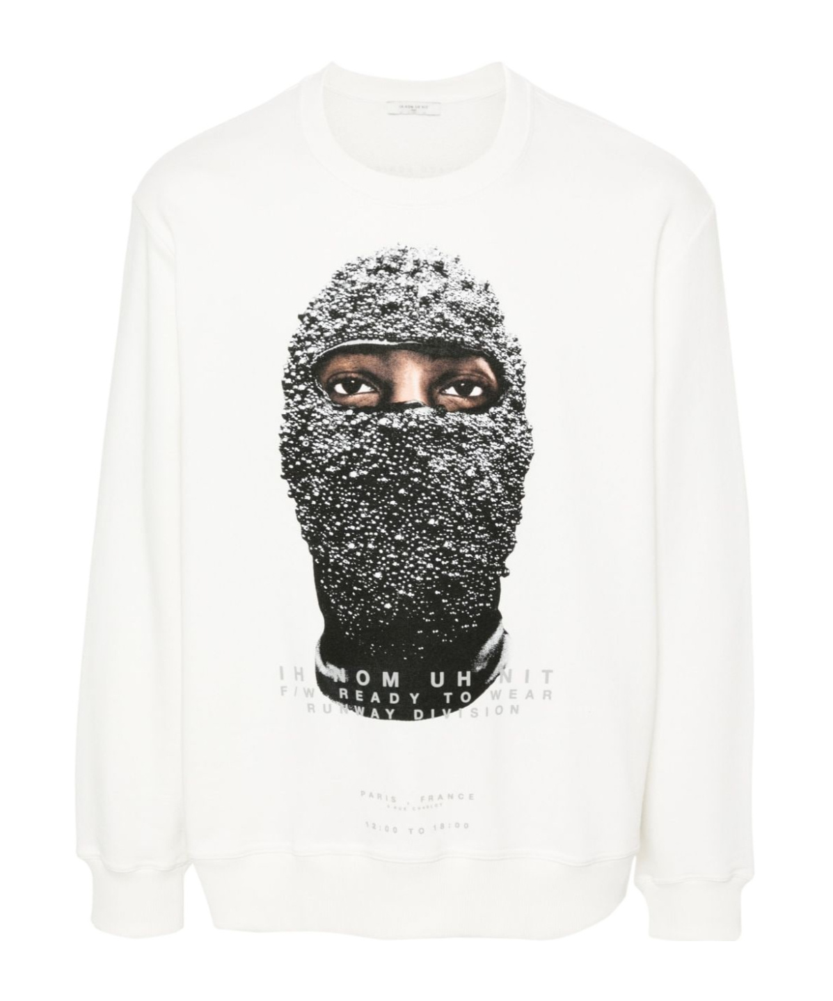 Ih Nom Uh Nit Black Mask Sweatshirt In White