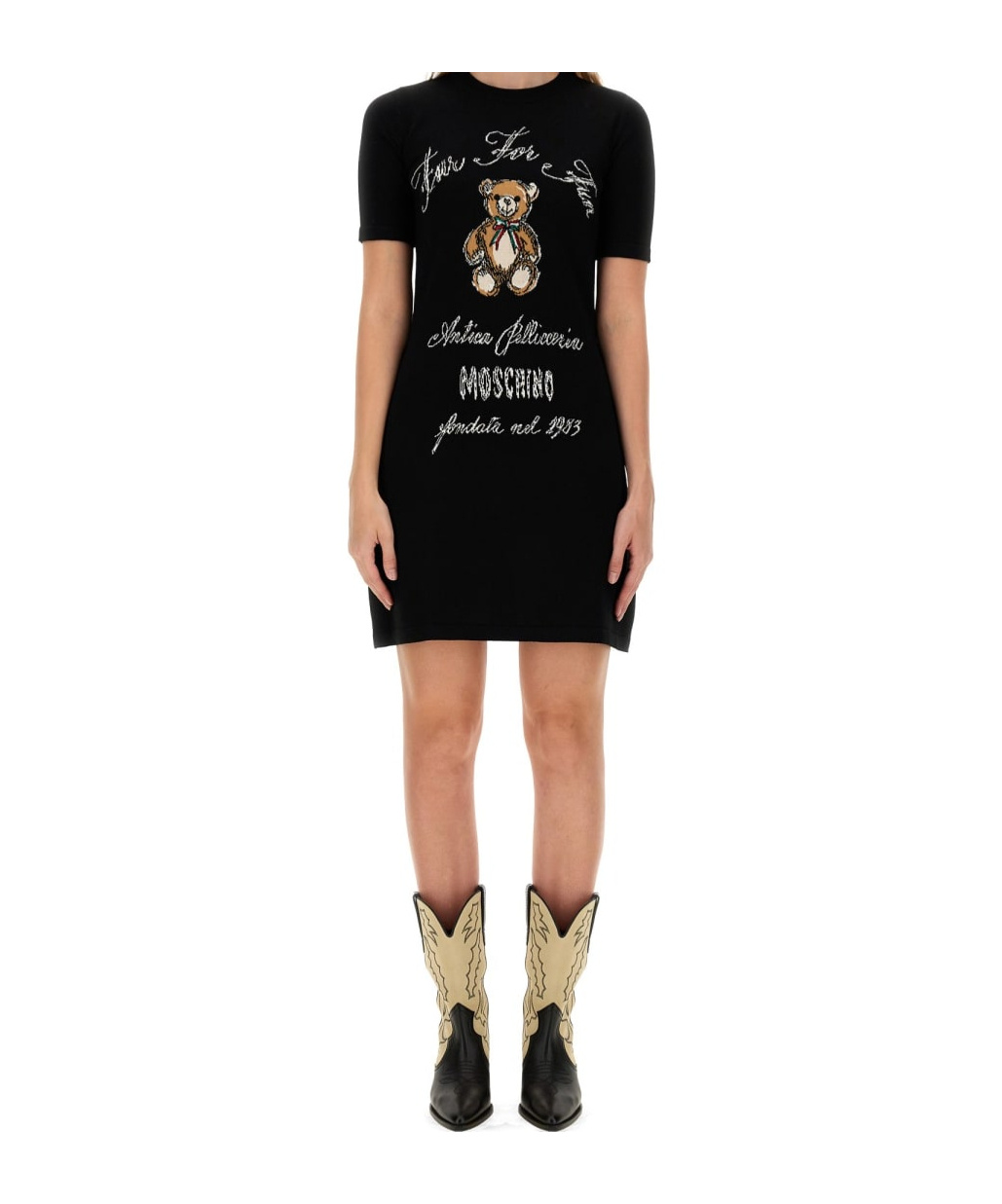 Moschino Knit Dress In Black