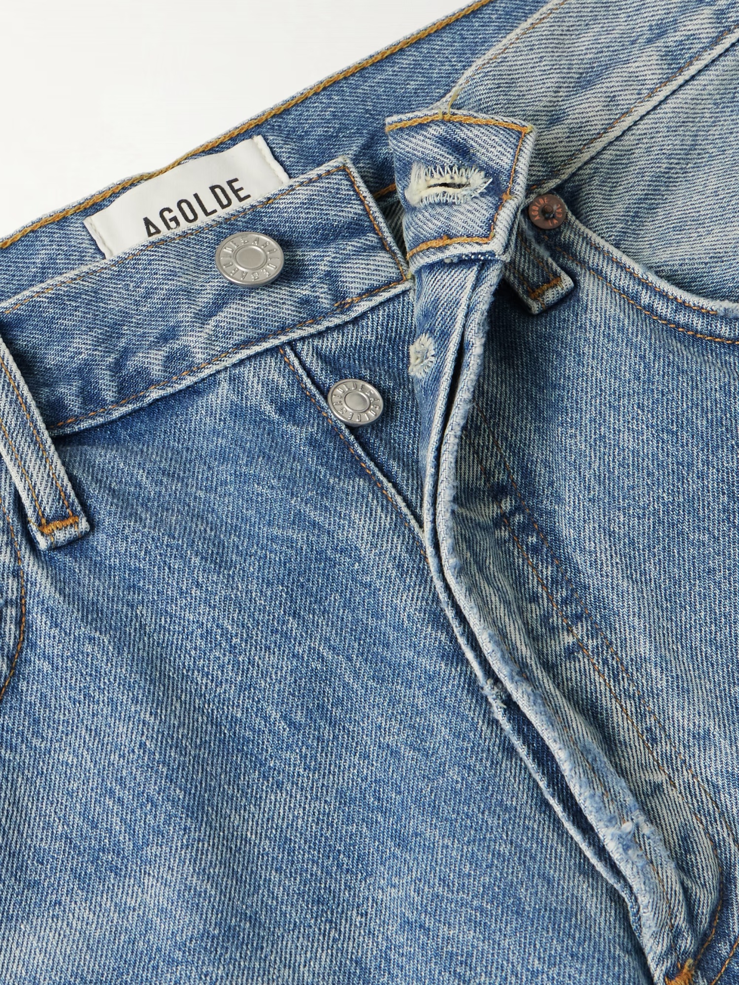 Agolde High Waist Straight Jeans In Blue