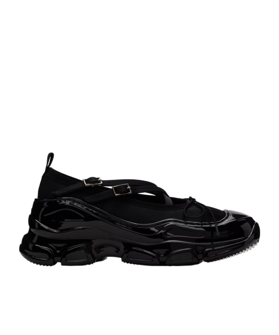 Simone Rocha Black Classic Criss Cross Tracker Ballerina Flats In Black