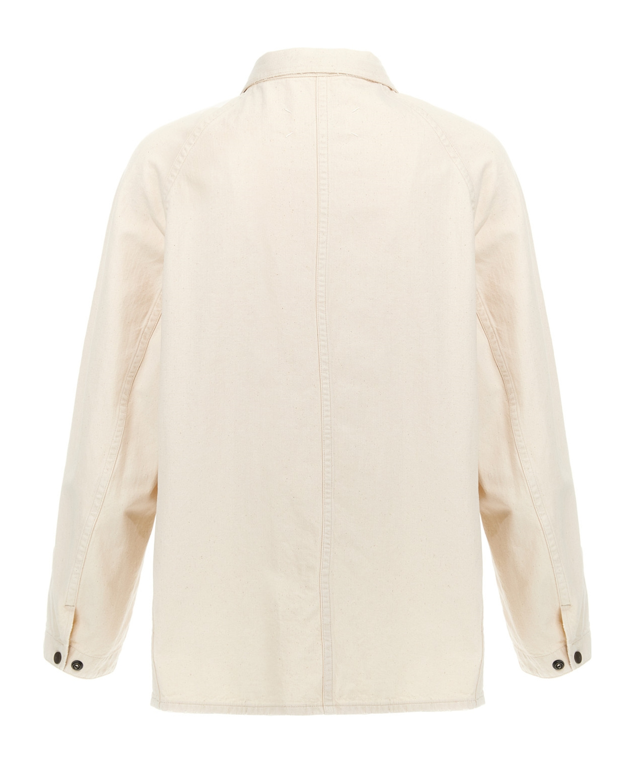Maison Margiela Collared Jacket With Front Pockets And Long Sleeves In White